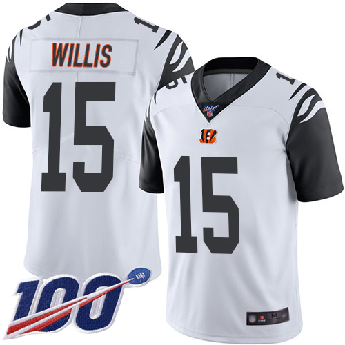 Cincinnati Bengals Limited White Men Damion Willis Jersey NFL Footballl #15 100th Season Rush Vapor Untouchable